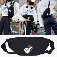 Hit Fist Print Chest Bag Men Women Waist Bag