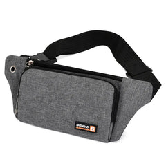 Nylon Waist Bag Red Gray Belt Pouch Zip Travel Hiking Bag