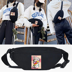 Open Mouth Print Waist Bag Sport Crossbody Wallet Travel Phone Bag