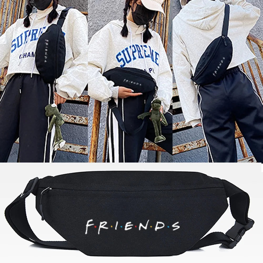 Slender Beauties Print Chest Bag Men Women Shoulder Bag