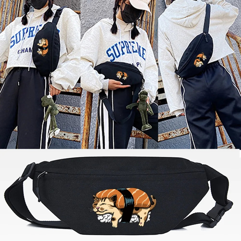 Waist Bag Spray Sunset Print Chest Packs Outdoor Sports Running Cycling Pack