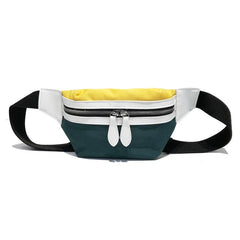Canvas Waist Bag Women Leisure Panelled Fanny Pack Letter Bum Bag