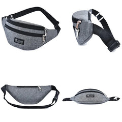 Pink Waist Bag Three Zipper Pocket Chest Handbag