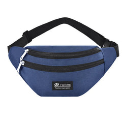 Pink Waist Bag Three Zipper Pocket Chest Handbag