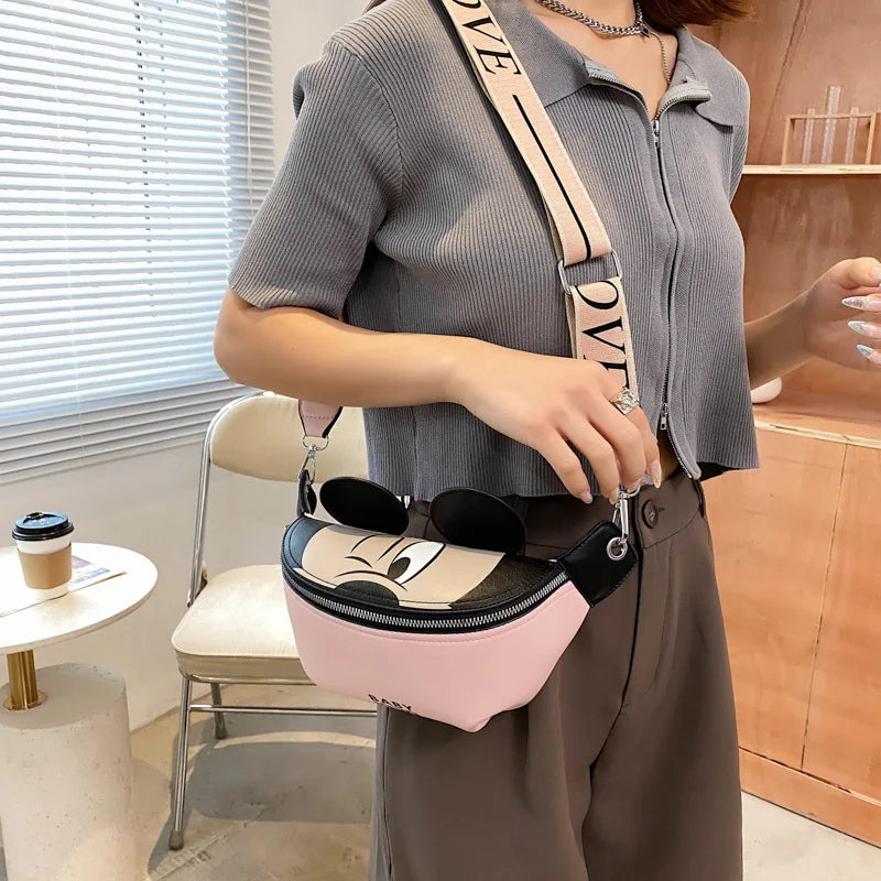 Women's Waist Bag Cartoon Fanny Pack PU Leather Crossbody Purse