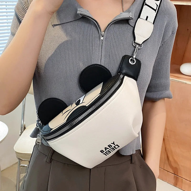 Women's Waist Bag Cartoon Fanny Pack PU Leather Crossbody Purse