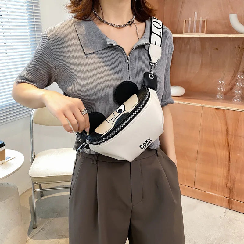 Women's Waist Bag Cartoon Fanny Pack PU Leather Crossbody Purse