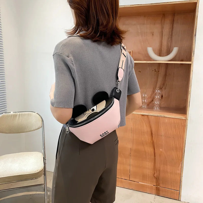 Women's Waist Bag Cartoon Fanny Pack PU Leather Crossbody Purse