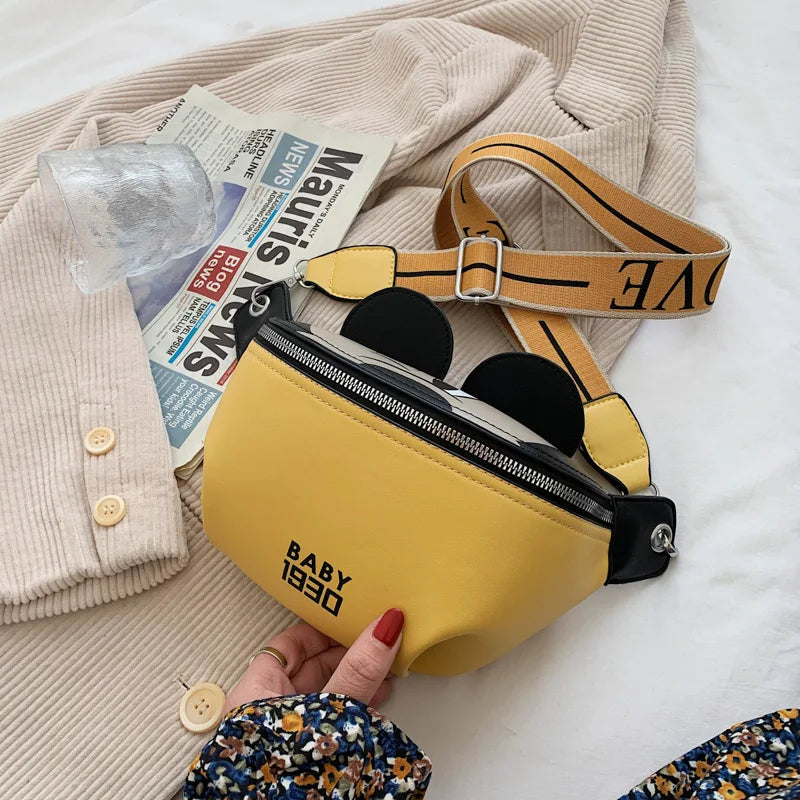 Women's Waist Bag Cartoon Fanny Pack PU Leather Crossbody Purse