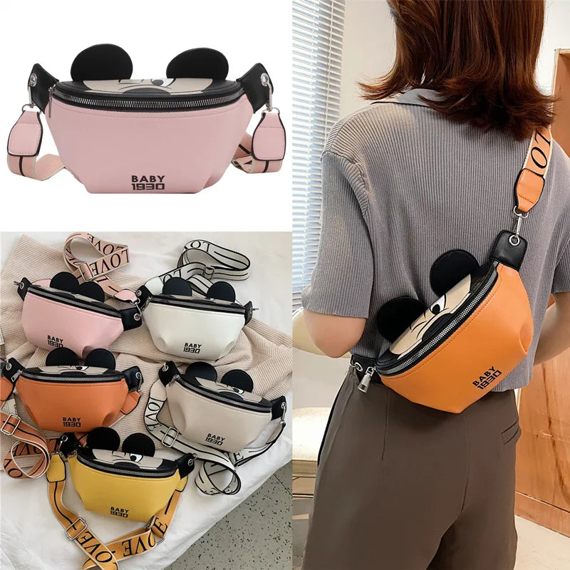Women's Waist Bag Cartoon Fanny Pack PU Leather Crossbody Purse
