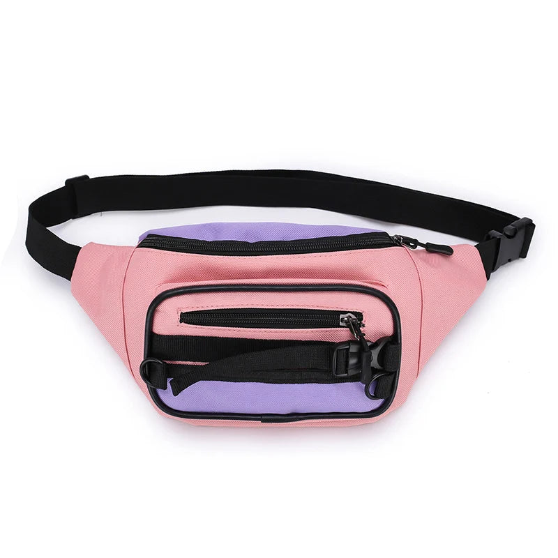 Canvas Waist Bag Women's Fanny Pack Zipper Hip Hop Bag