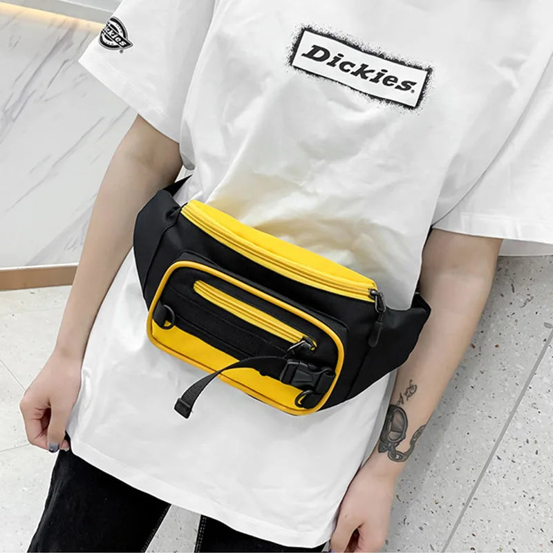 Women's Canvas Fanny Pack Zipper Hip Hop Bag Shoulder Pack