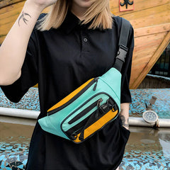 Women's Canvas Fanny Pack Zipper Hip Hop Bag Shoulder Pack
