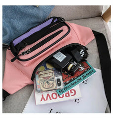 Canvas Waist Bag Women's Fanny Pack Hip Hop Messenger Bag