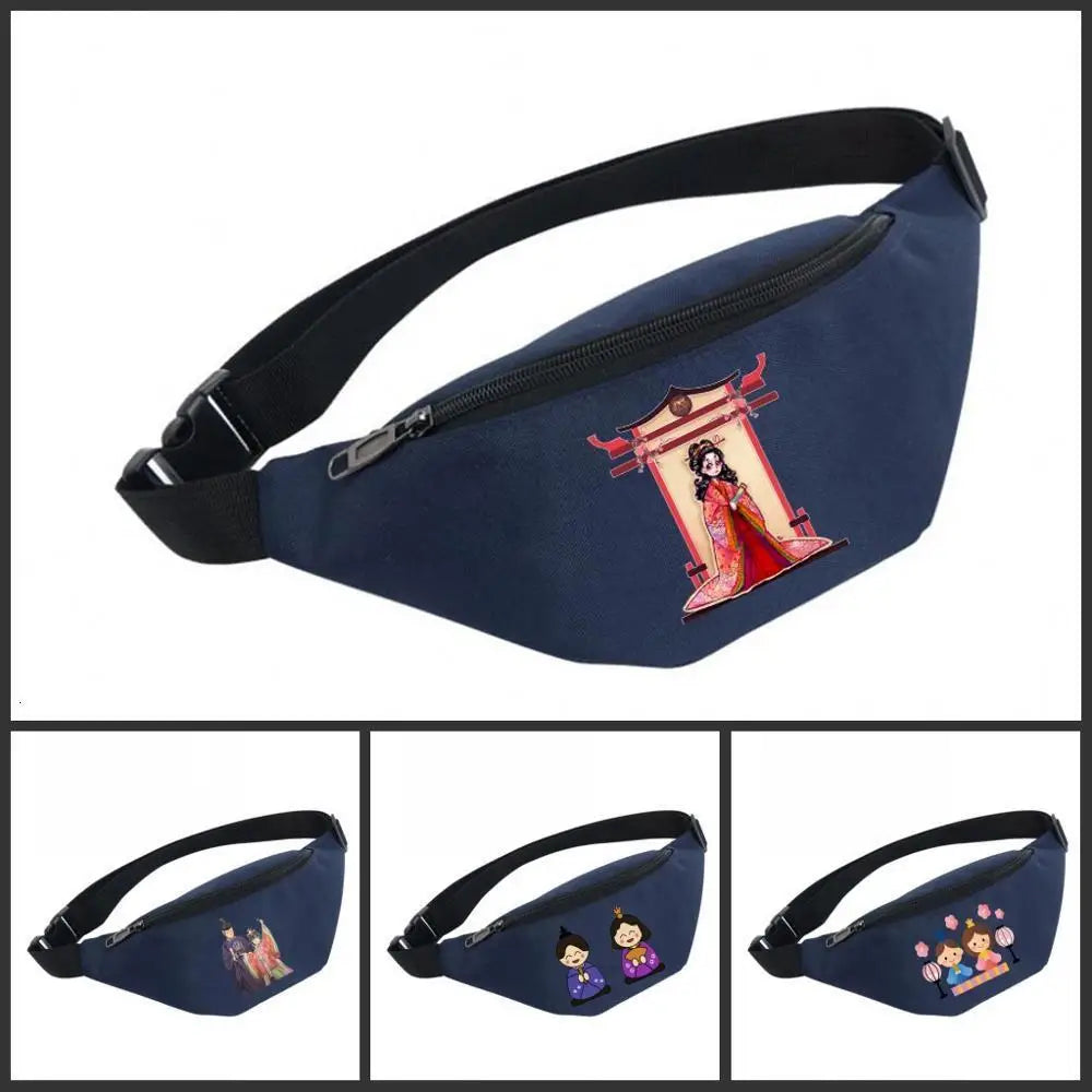 Waterproof Waist Bag Women Unisex Fanny Pack for Hinamatsuri