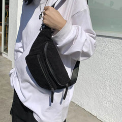 Canvas Waist Bag Women Fanny Pack Mini Satchel Chest Phone Pouch