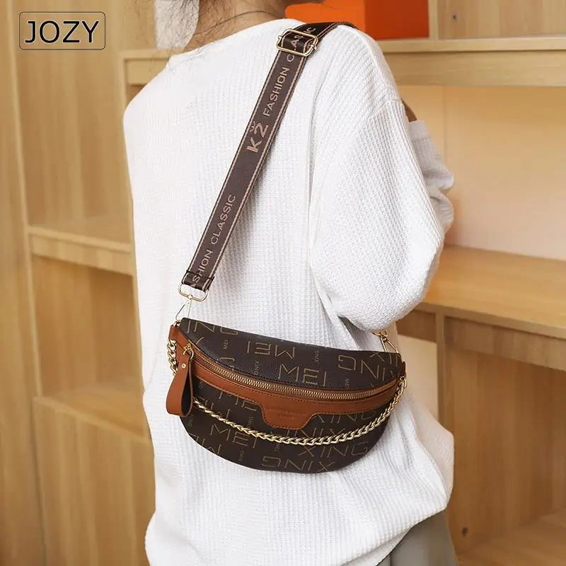 Women's Leather Chest Bag Fanny Pack Phone Purse