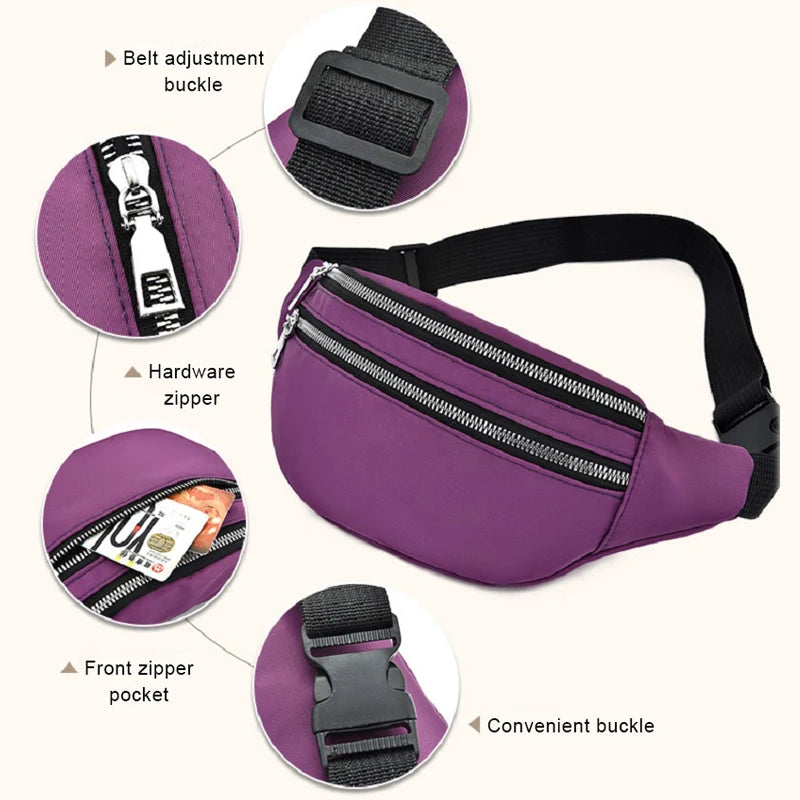 Women's Waist Bag Casual Fanny Pack Phone Chest Travel Shoulder Bag