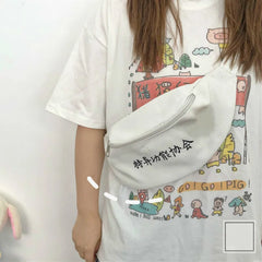 Waist Bags Letter-printed All-match Canvas Students Fanny Packs Casual