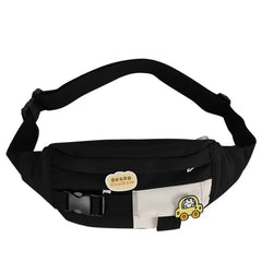 Canvas Waist Bag for Women Solid Crossbody Chest Bag