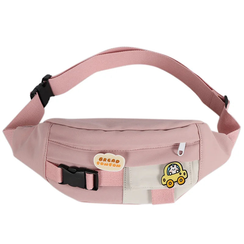 Canvas Waist Bag for Women Solid Crossbody Chest Bag