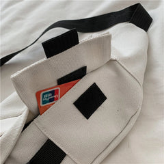 Harajuku Style Canvas Waist Belt Bag for Women