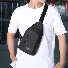 Canvas Chest Bag Small Crossbody Streetwear Fanny Pack Multifunction Mini Belt