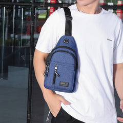 Canvas Chest Bag Small Crossbody Streetwear Fanny Pack Multifunction Mini Belt