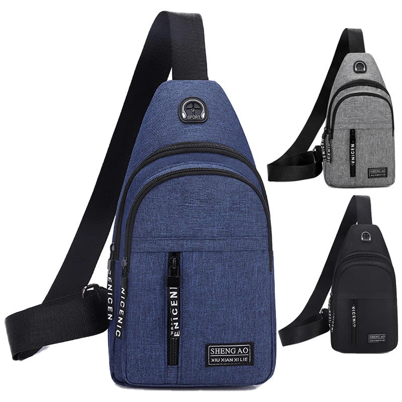 Canvas Chest Bag Small Crossbody Streetwear Fanny Pack Multifunction Mini Belt