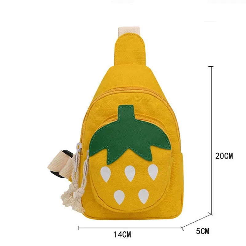 Kids Strawberry Chest Bag Adjustable Shoulder Bag