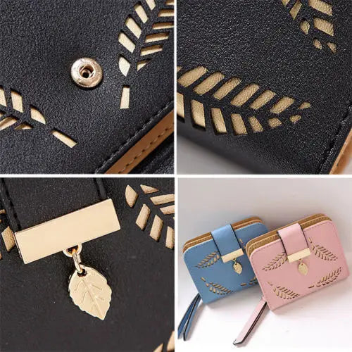 Small Leather Zipper Purse Women's Wallet Slim Dollar Money Coin Pouch