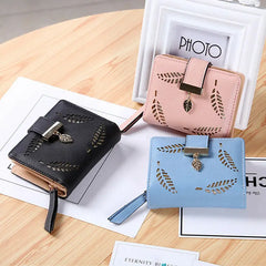 Small Leather Zipper Purse Women's Wallet Slim Dollar Money Coin Pouch