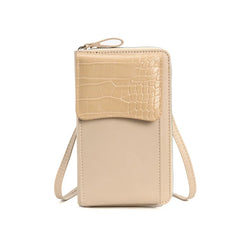 Women's PU Diagonal Wallet with Mobile Phone Bag
