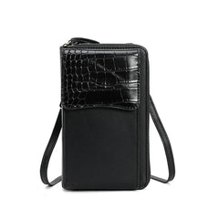 Women's PU Diagonal Wallet with Mobile Phone Bag