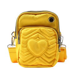 Women Heart PU Phone Clutch Shoulder Bag Ladies Purse Messenger Bags