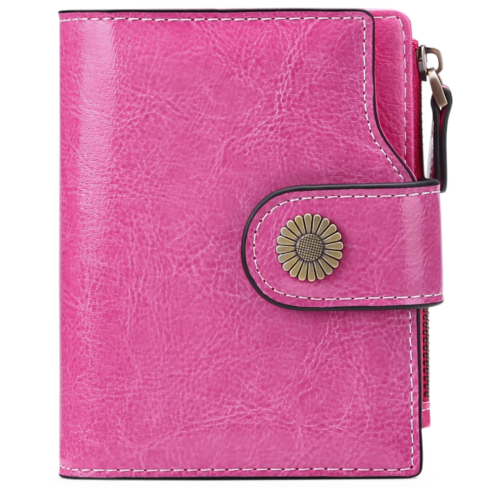 Short Leather Wallet for Women Multi-function Cowhide Wallet