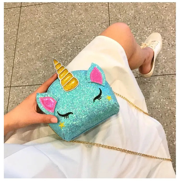 Sequined Unicorn Shoulder Bag Purse for Young Girls