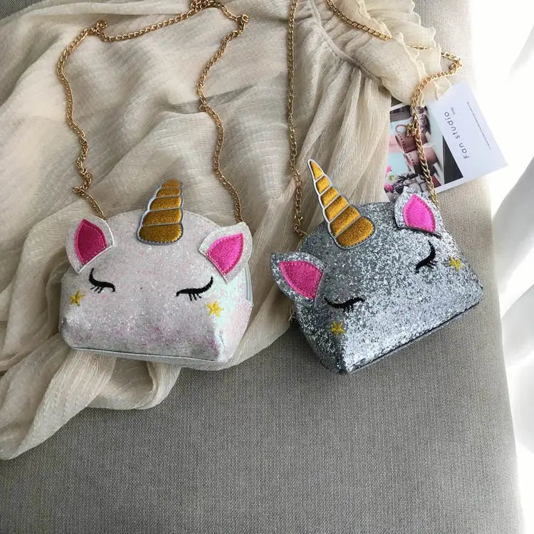 Sequined Unicorn Shoulder Bag Purse for Young Girls