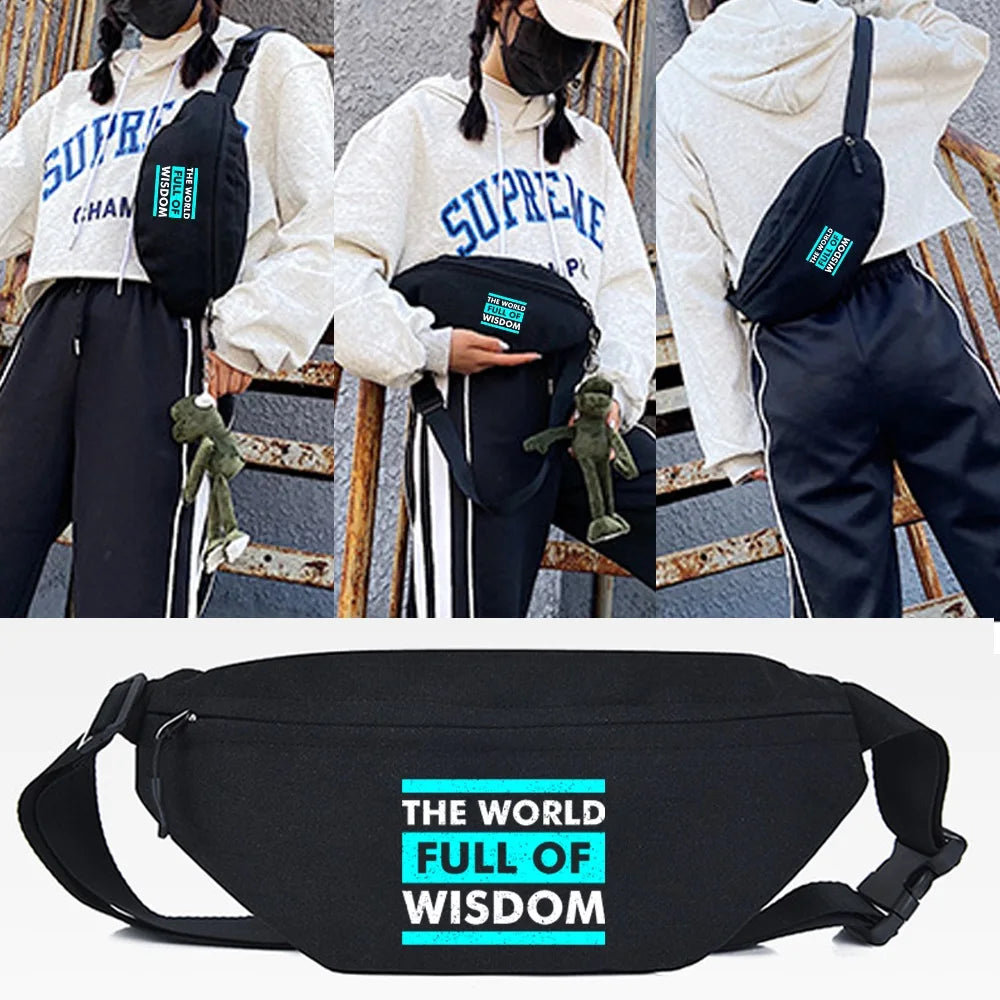 Letter Print Waist Bag Fanny Pack Harajuku Style Women Belt Bag