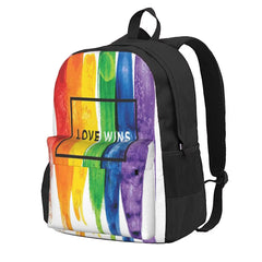 Watercolor Lgbt Love Wins Backpacks Men's Women's Plain Girls