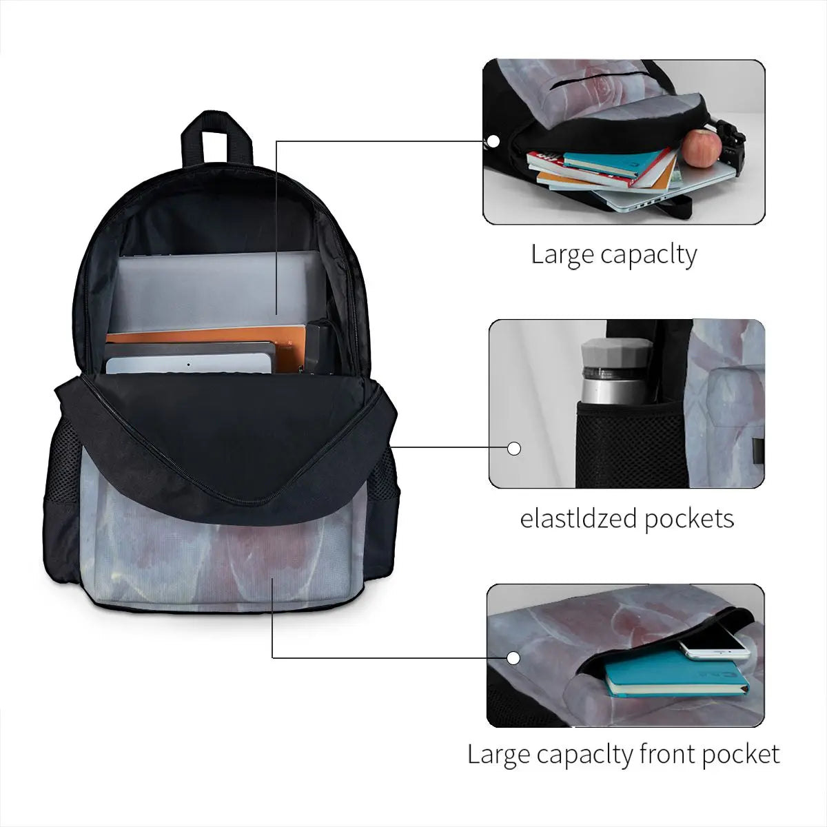 Watercolor Succulent Backpacks Men's & Women's Recycled Waterproof Bag