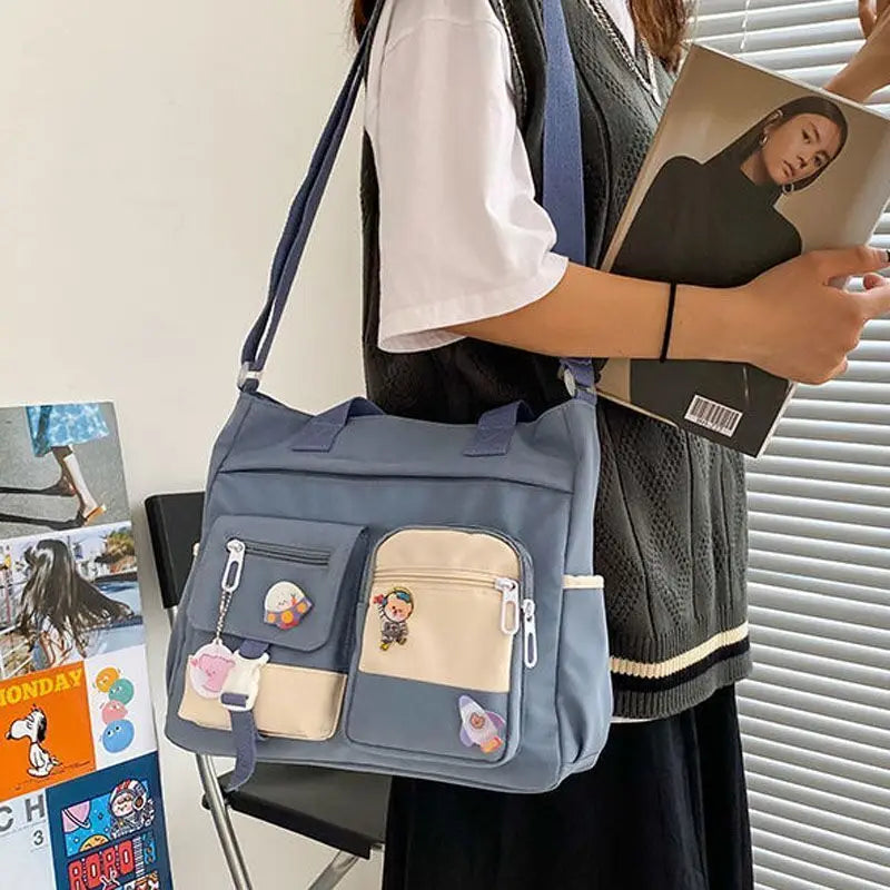 Waterproof Canvas Women Handbags Shoulder Bags Nylon Ladies Tote Messenger Bag
