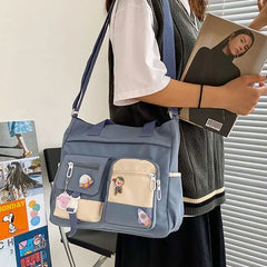 Waterproof Canvas Women Handbags Shoulder Bags Nylon Ladies Tote Messenger Bag