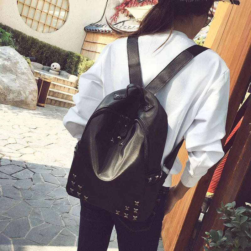 Waterproof Rivet School Backpack Women's Bag Oxford Cloth Gift
