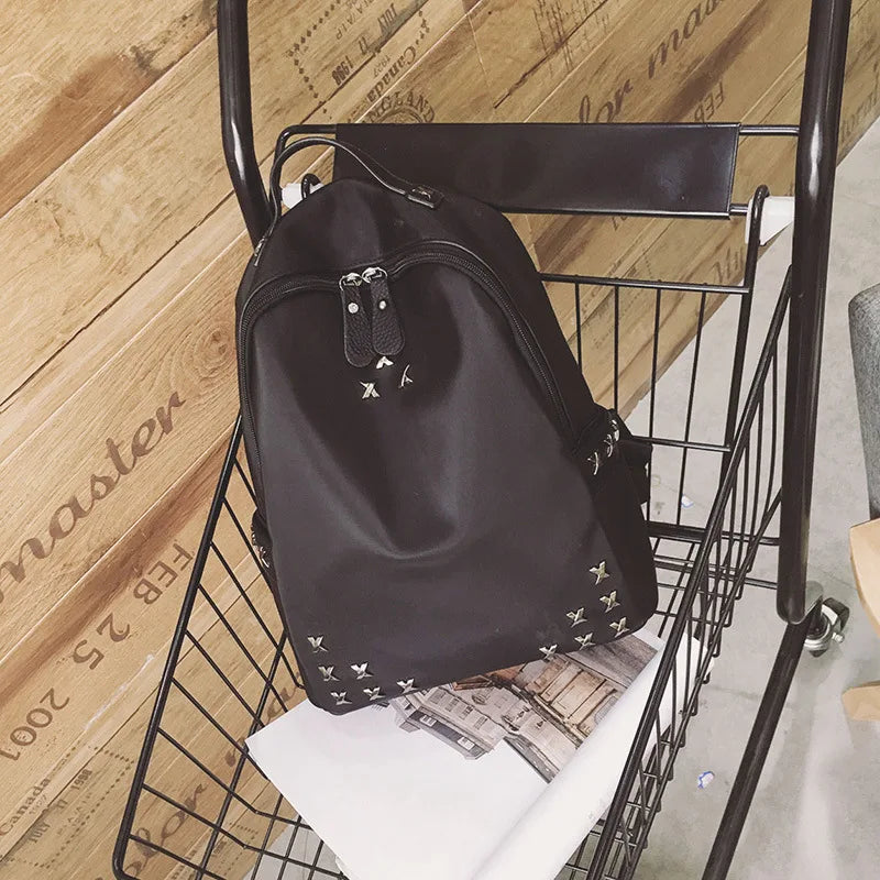 Waterproof Descent Backpack Style WOMEN'S Bag Rivet School Bag