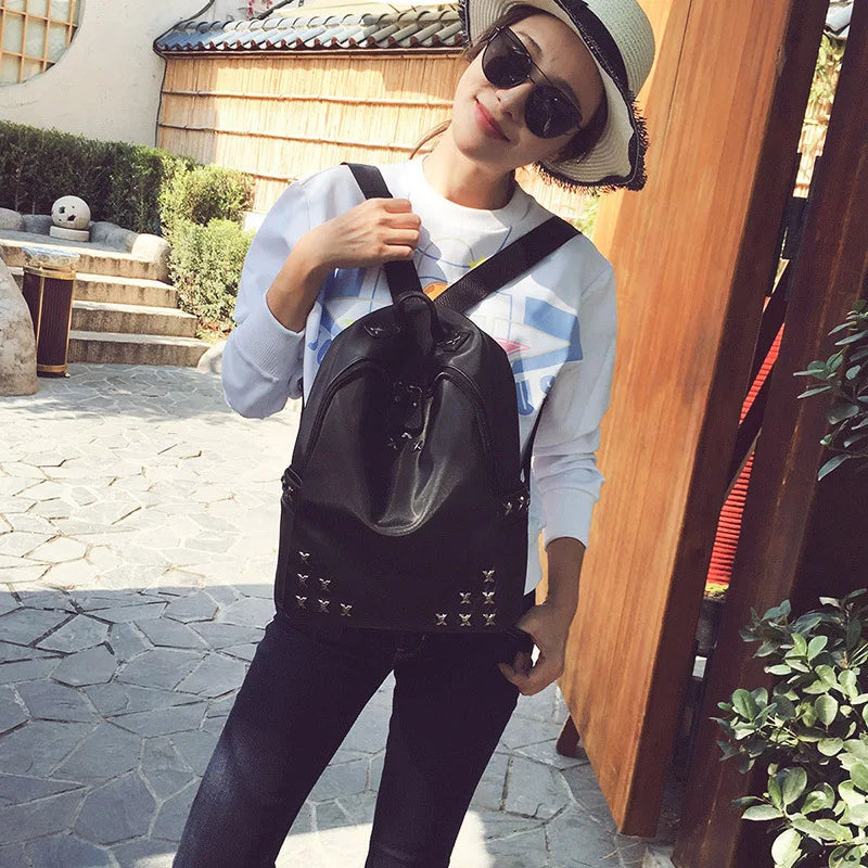 Waterproof Descent Backpack Style WOMEN'S Bag Rivet School Bag