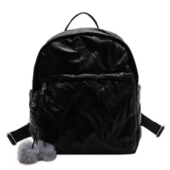Waterproof Down Cotton School Bags Solid Women Student School Backpack