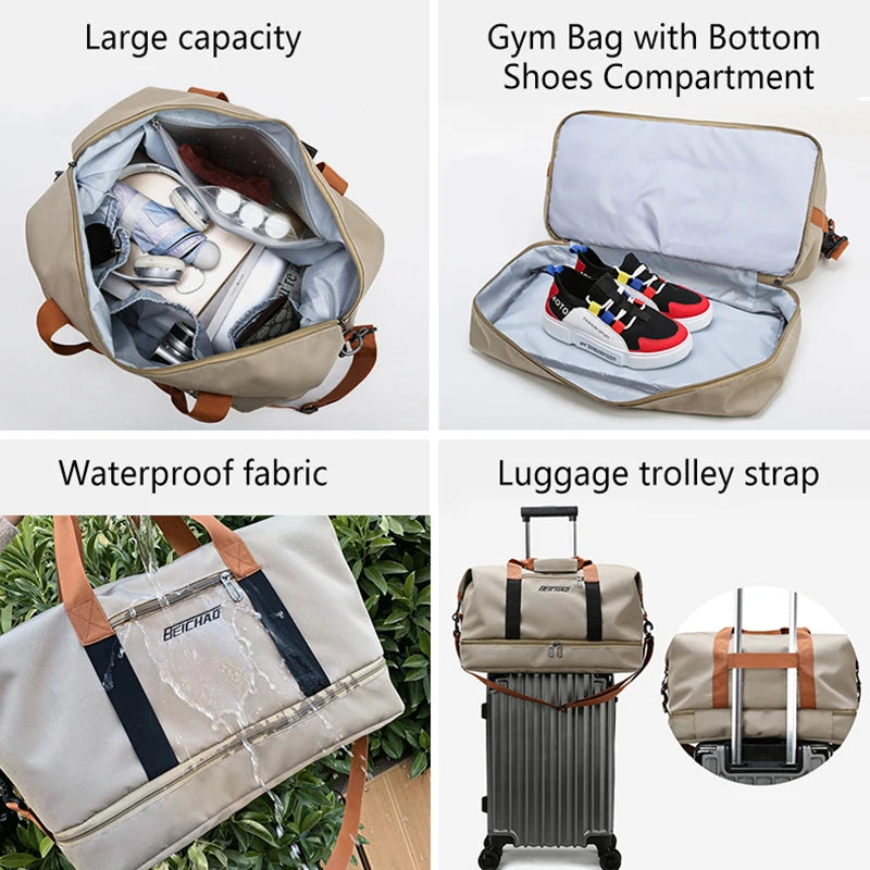 Waterproof Gym Bag Unisex Large Capacity Travel Sports Duffel Bag