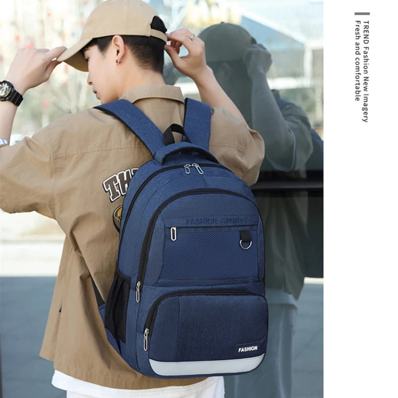 Waterproof Nylon Student School Backpack 15.6 Inch Laptop Bag