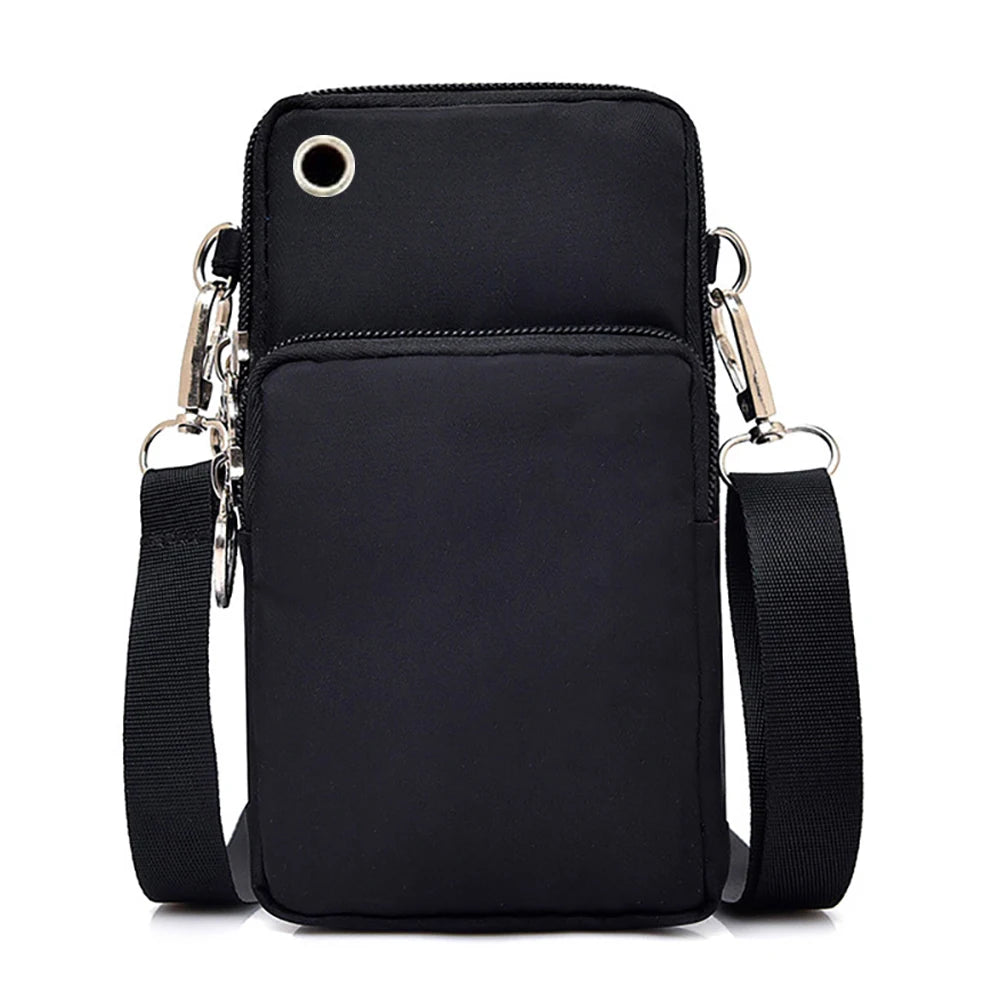 Waterproof Shoulder Bag for Universal Phones Pink Flower 26 Letters Case Women